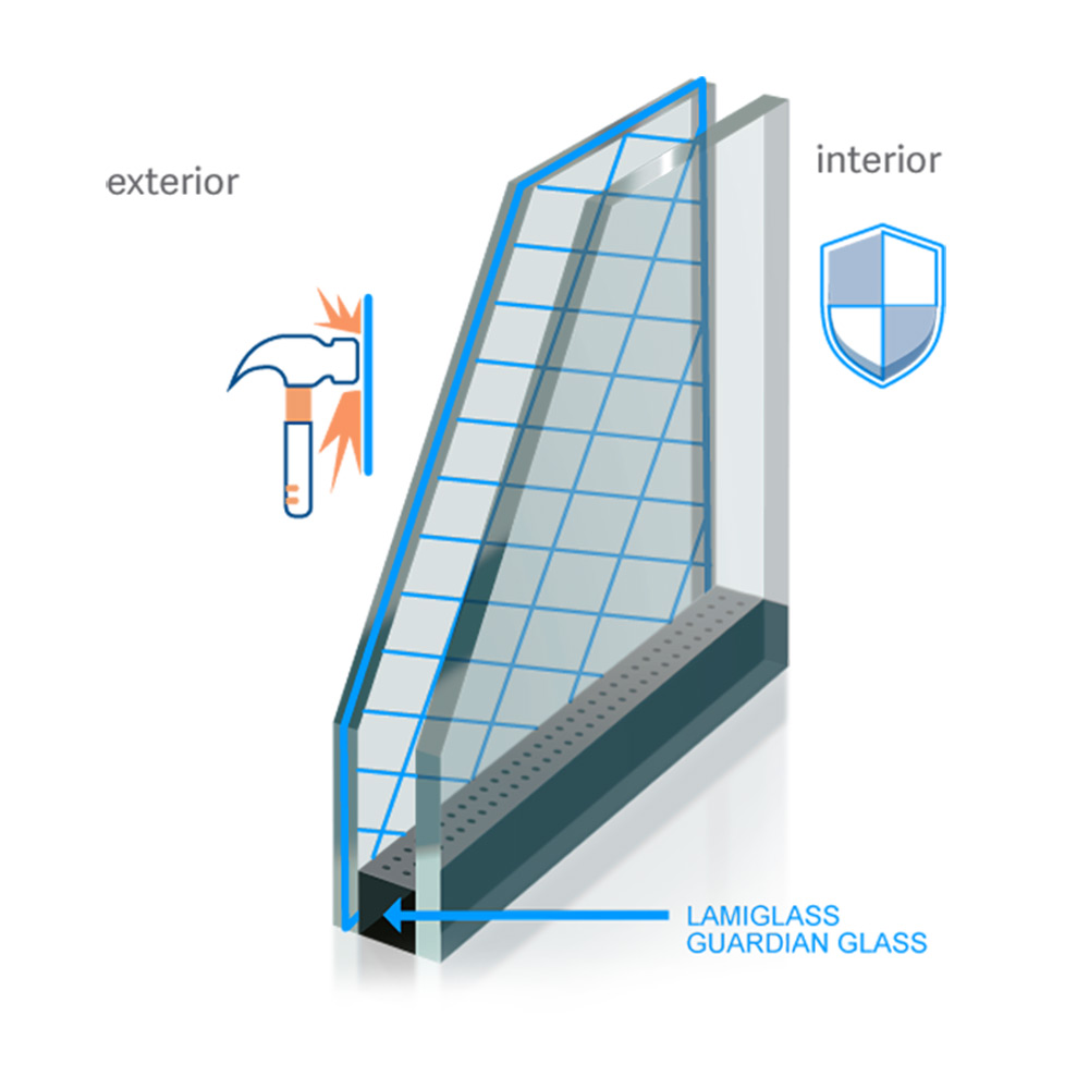 Vidrio con tratamiento de seguridad